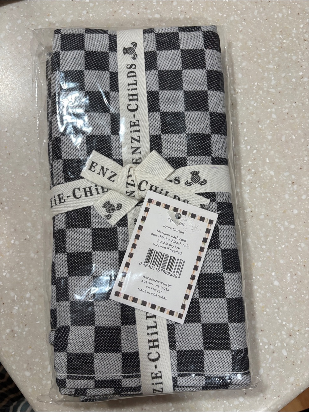 MacKenzie-Childs Black and White Checkered Napkins